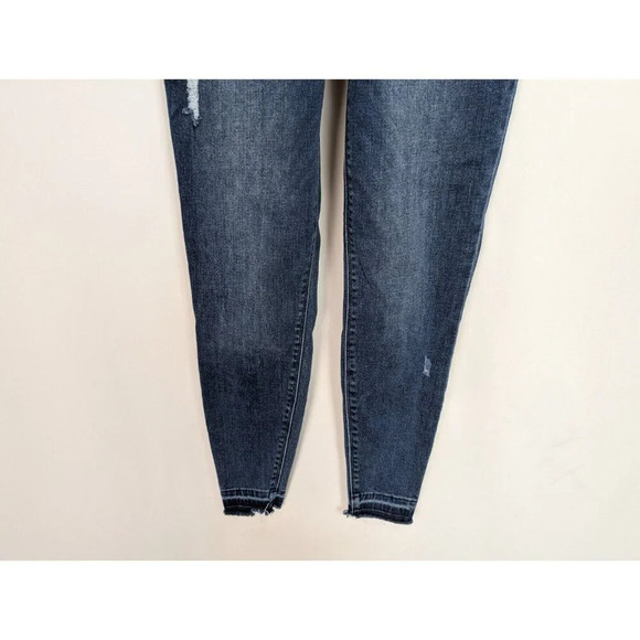 SPANX Distressed Skinny Pull On Elastic Waist Pants Raw Ankle Jeggings Jeans M - Picture 9 of 16